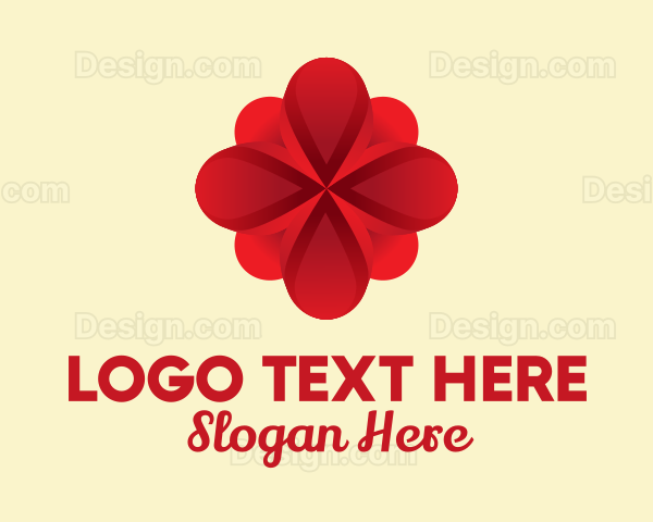 Red Feminine Flower Logo