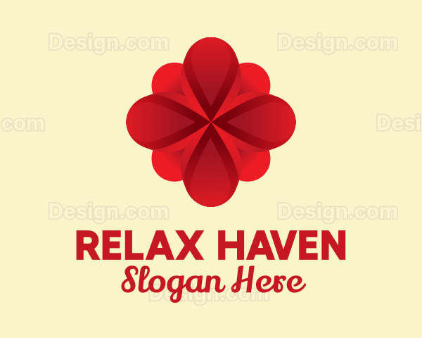 Red 3D Flower Logo