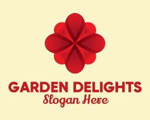 Red Feminine Flower logo design