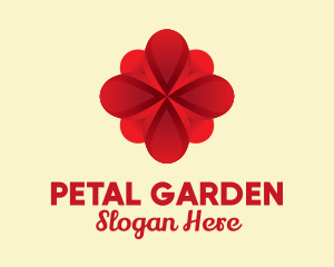 Red Feminine Flower logo design