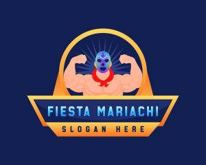 Cultural Wrestler Mask logo design