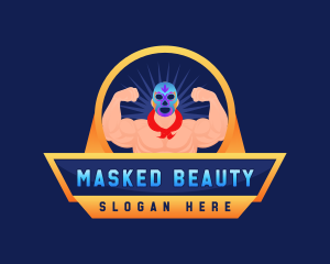 Cultural Wrestler Mask logo design