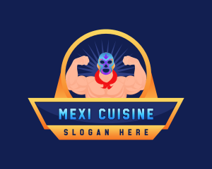 Cultural Wrestler Mask logo design