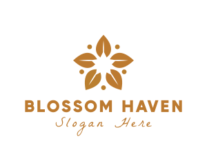 Golden Flower Leaves logo