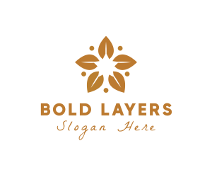 Golden Flower Leaves logo design