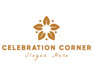 Golden Flower Leaves logo design