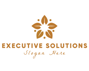 Golden Flower Leaves logo design