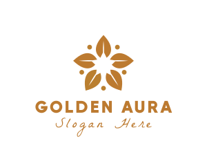 Golden Flower Leaves logo design