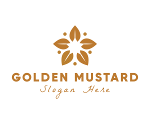 Golden Flower Leaves logo design