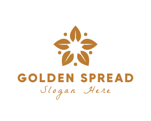 Golden Flower Leaves logo design