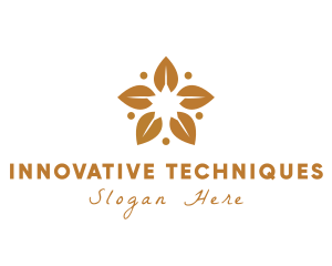 Golden Flower Leaves logo design