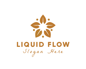 Golden Flower Leaves logo design