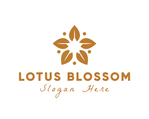 Golden Flower Leaves logo design