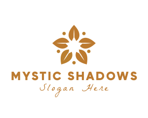 Golden Flower Leaves logo design