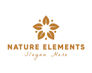 Golden Flower Leaves logo design