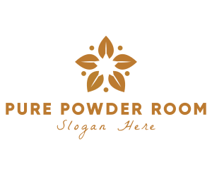 Golden Flower Leaves logo design