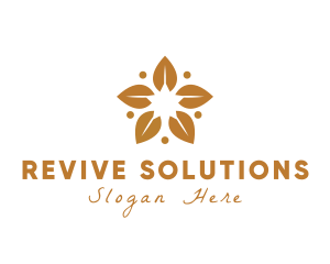 Golden Flower Leaves logo design