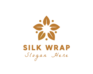 Golden Flower Leaves logo design