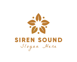 Golden Flower Leaves logo design