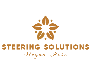 Golden Flower Leaves logo design