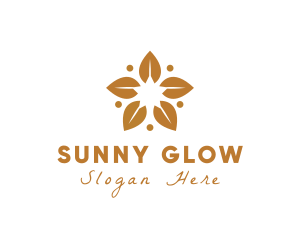 Golden Flower Leaves logo design