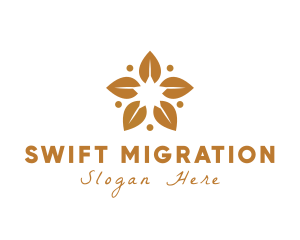 Golden Flower Leaves logo design