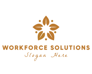 Golden Flower Leaves logo design