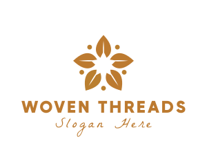 Golden Flower Leaves logo design