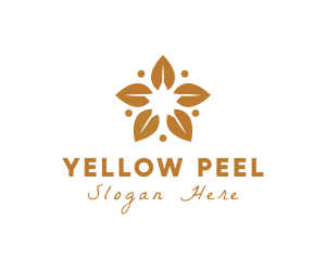 Golden Flower Leaves logo design