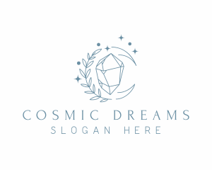 Leaf Cosmic Crystal logo design