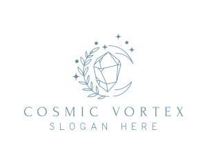 Leaf Cosmic Crystal logo design