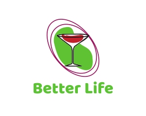 Cocktail Martini Glass Logo