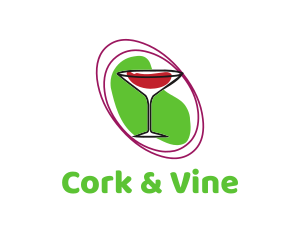 Cocktail Martini Glass logo design