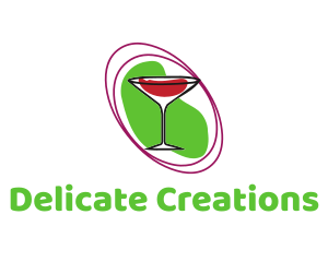 Cocktail Martini Glass logo design