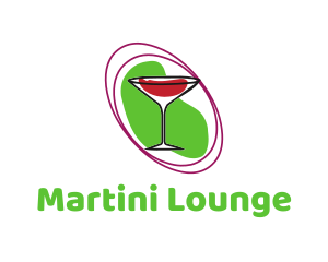 Cocktail Martini Glass logo design