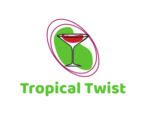 Cocktail Martini Glass logo design