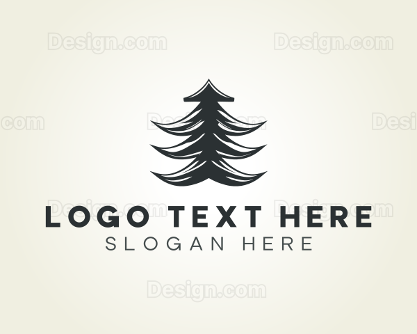 Abstract Silhouette Forest Tree Logo