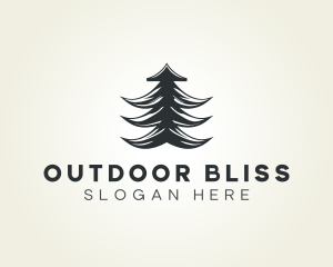 Abstract Silhouette Forest Tree logo design