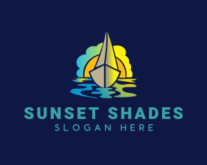 Boat & Sunset logo design