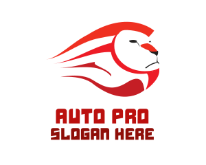 Red Fire Lion Sport Ball Logo