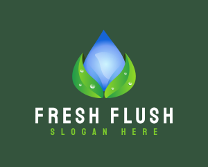 Water Drop Leaf logo design