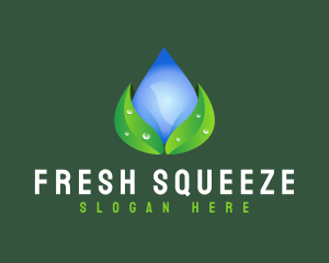 Water Drop Leaf logo design