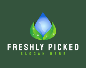 Water Drop Leaf logo design