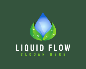 Water Drop Leaf logo design