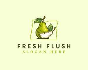 Juicy Pear Fruit logo design