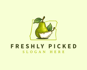 Juicy Pear Fruit logo design