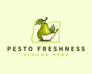 Juicy Pear Fruit logo design