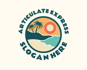 Sunset Beach Vacation logo design