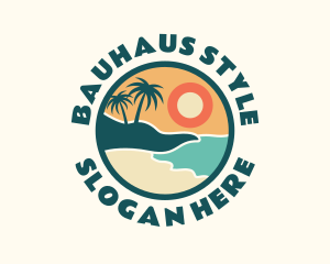 Sunset Beach Vacation logo design