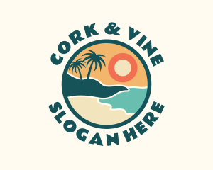 Sunset Beach Vacation logo design